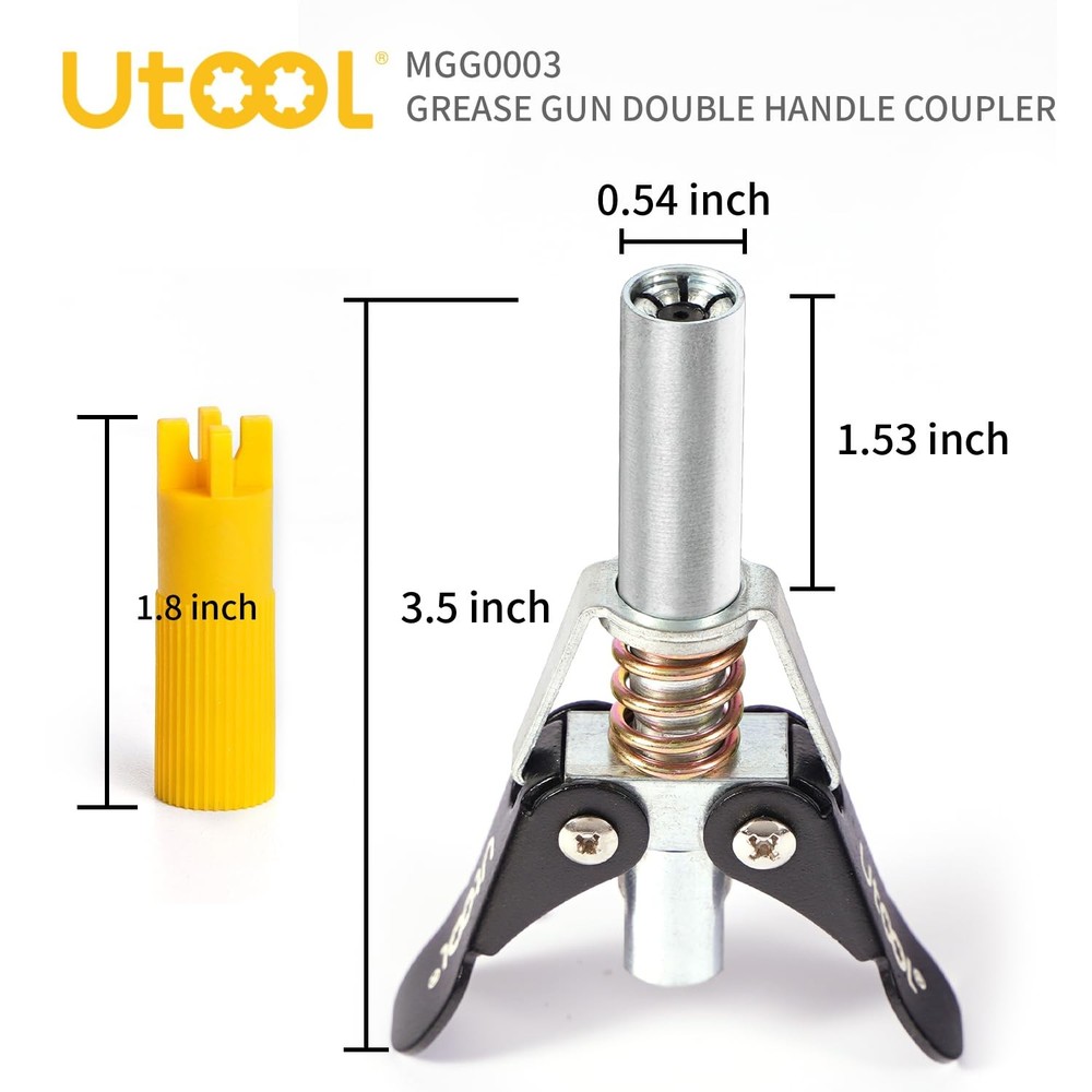 UTOOL Grease Gun Accessory Kit | 1PC Double Handle Coupler 1PC_Coupler_2H