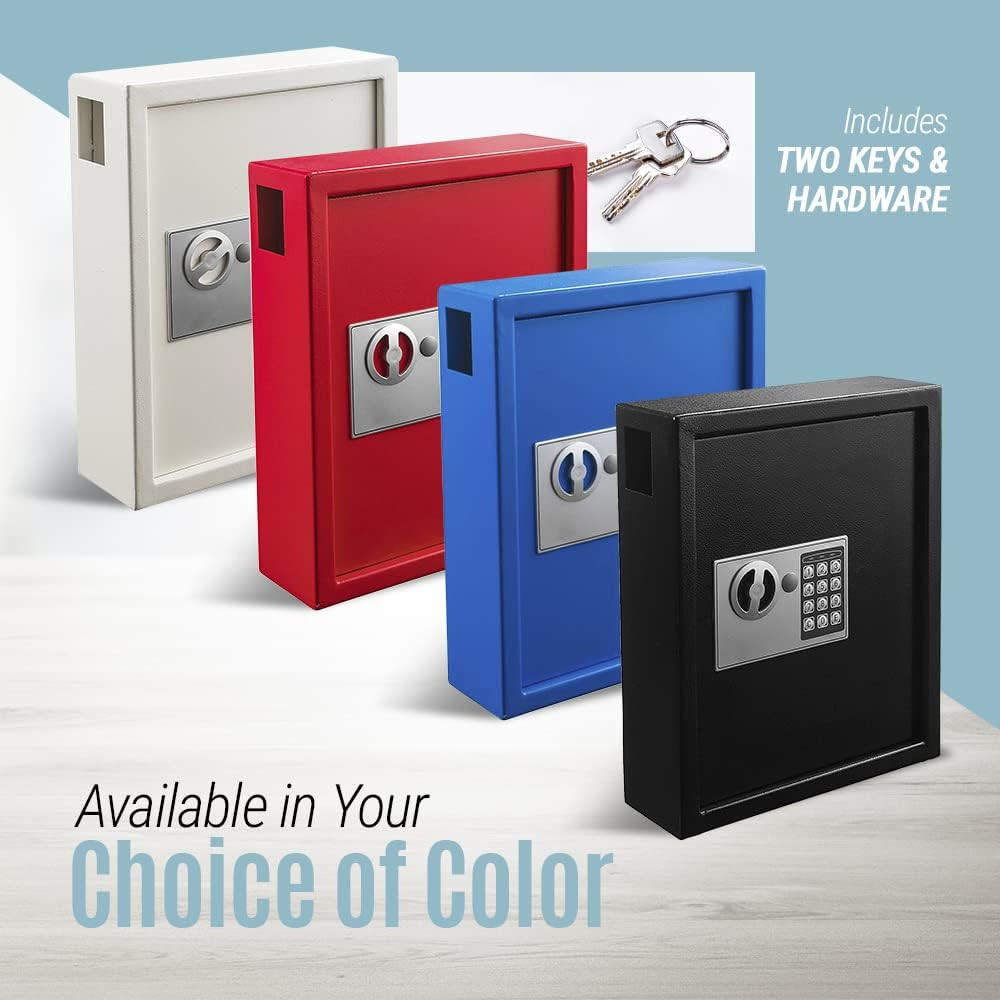 Key Holder Wall Mount - 40-Keys Lock Box with Code, Key Cabinet Wall Mount, Vale