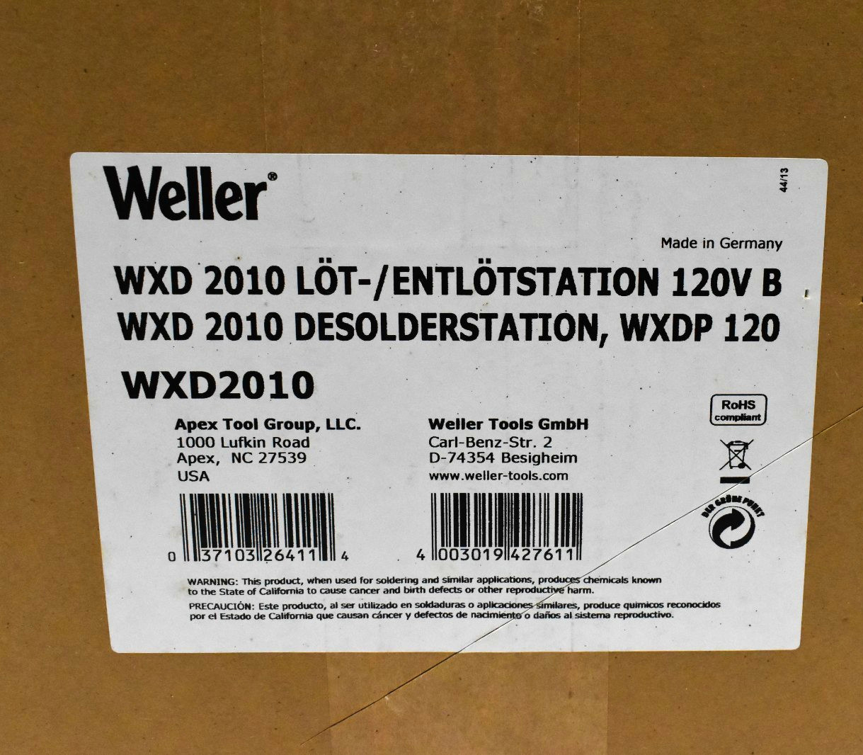 Weller WXD2010 2-Channel Desoldering Station with WXDP120 Iron + WDH70 Stand