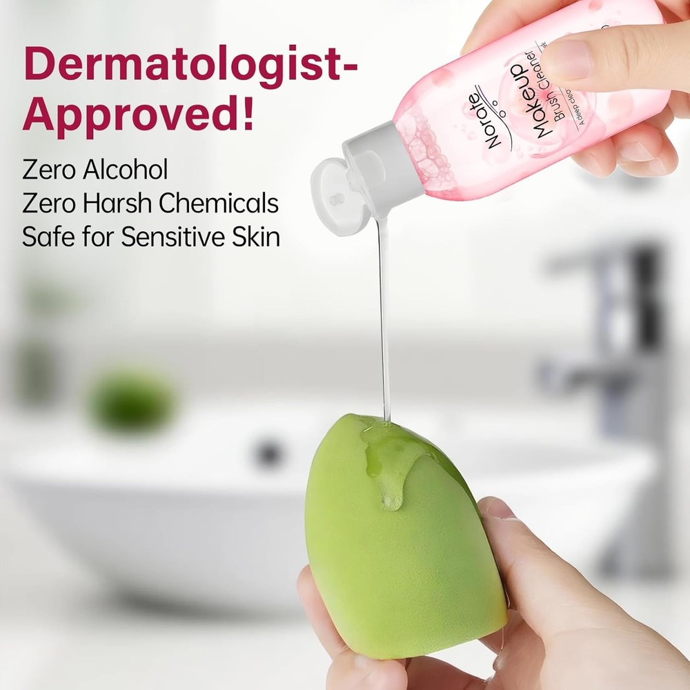 Makeup Brush Cleaner, Make Up Brush Cleaner Solution + Makeup Brush Cleaner Mat
