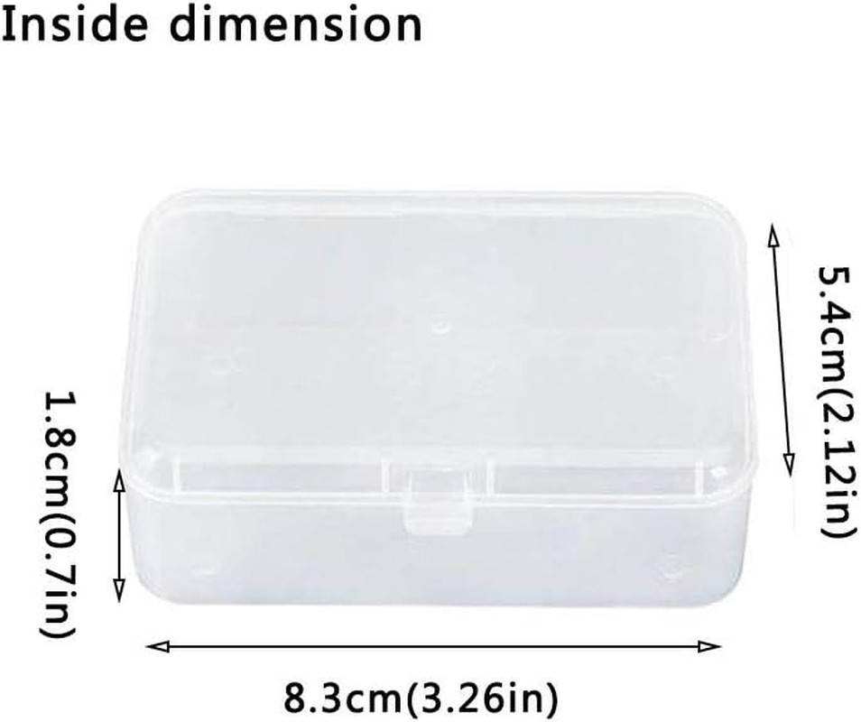 Clear Polypropylene Rectangle Mini Storage Containers Box with Hinged Lid for Ac