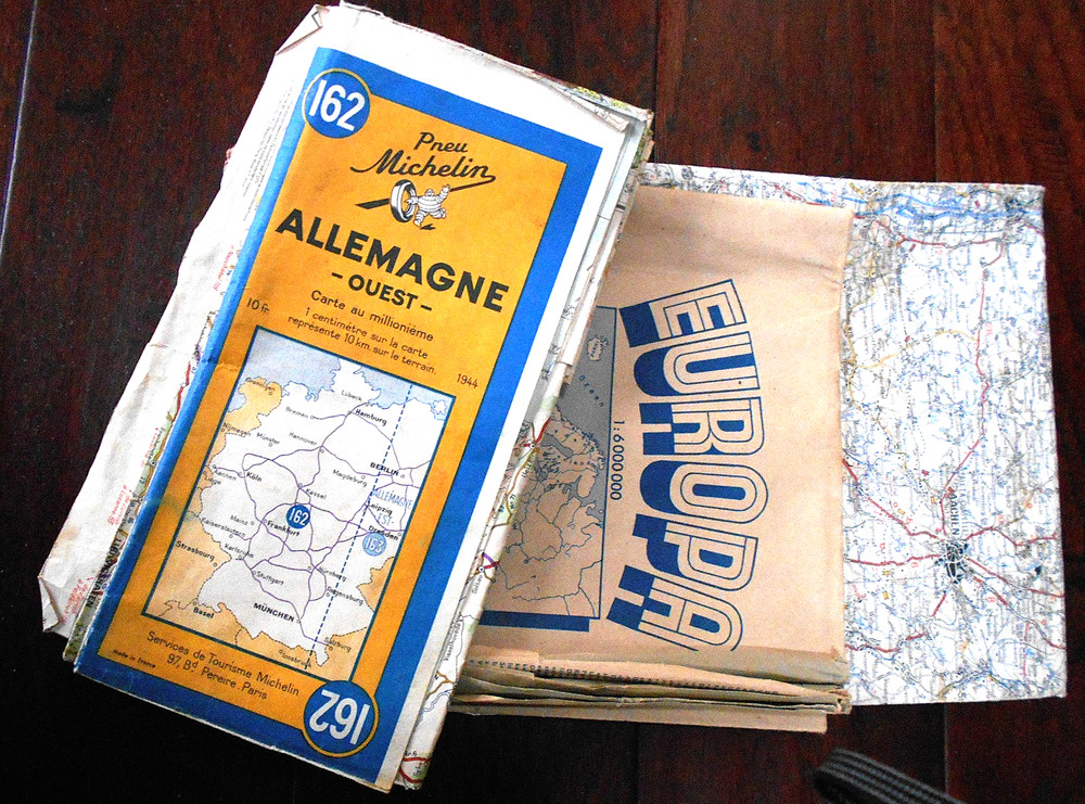 German Map Case with 3 WW II Maps