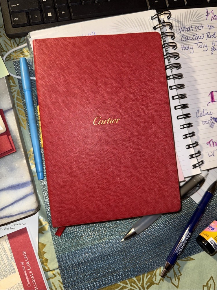 classic Cartier red leather diary notebook