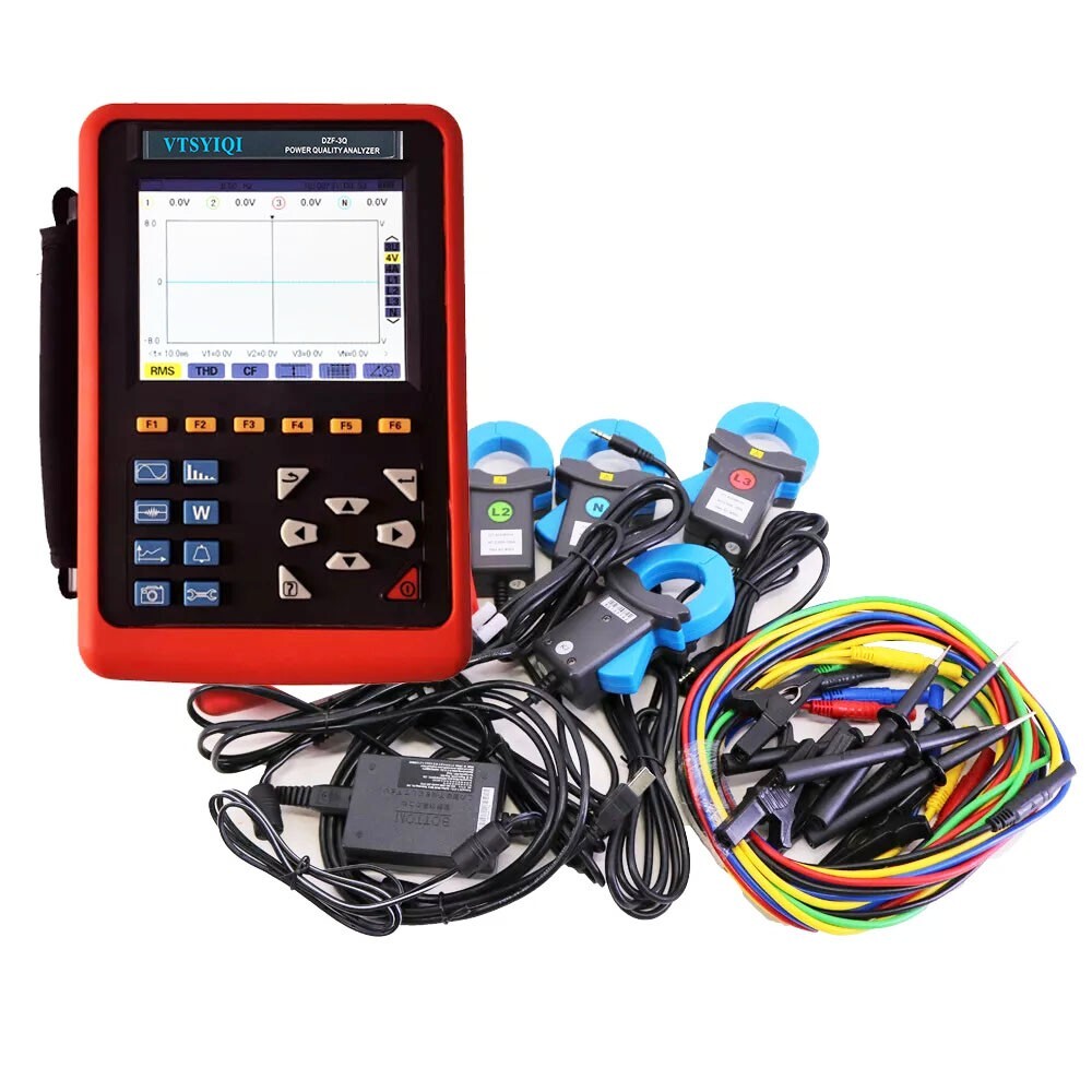 3 Phase Power Quality Analyzer Power Energy Meter with 4PCS Current Clamp Sensor