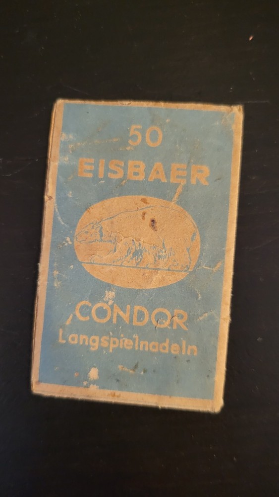 Gramophone phonograph needle packet Empty Eisbaer Ice Bear Polar Bear Condor