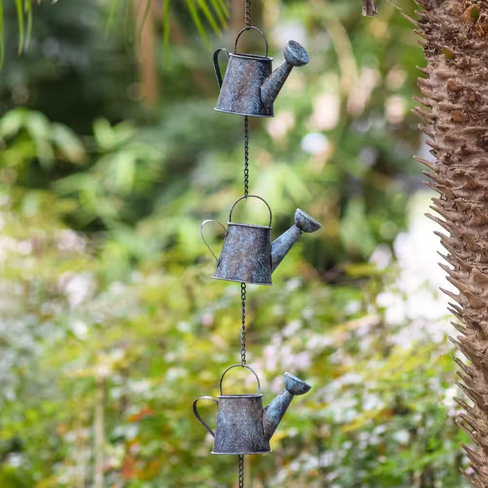 Rain Chain with Watering Cans