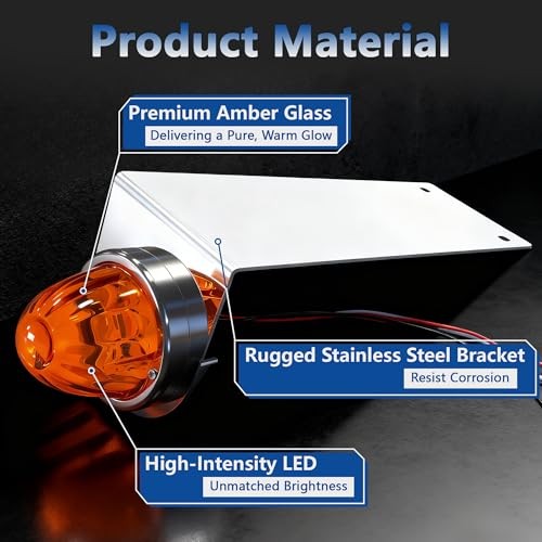 Watermelon Amber Light with Stainless Steel Bracket - Compatible with