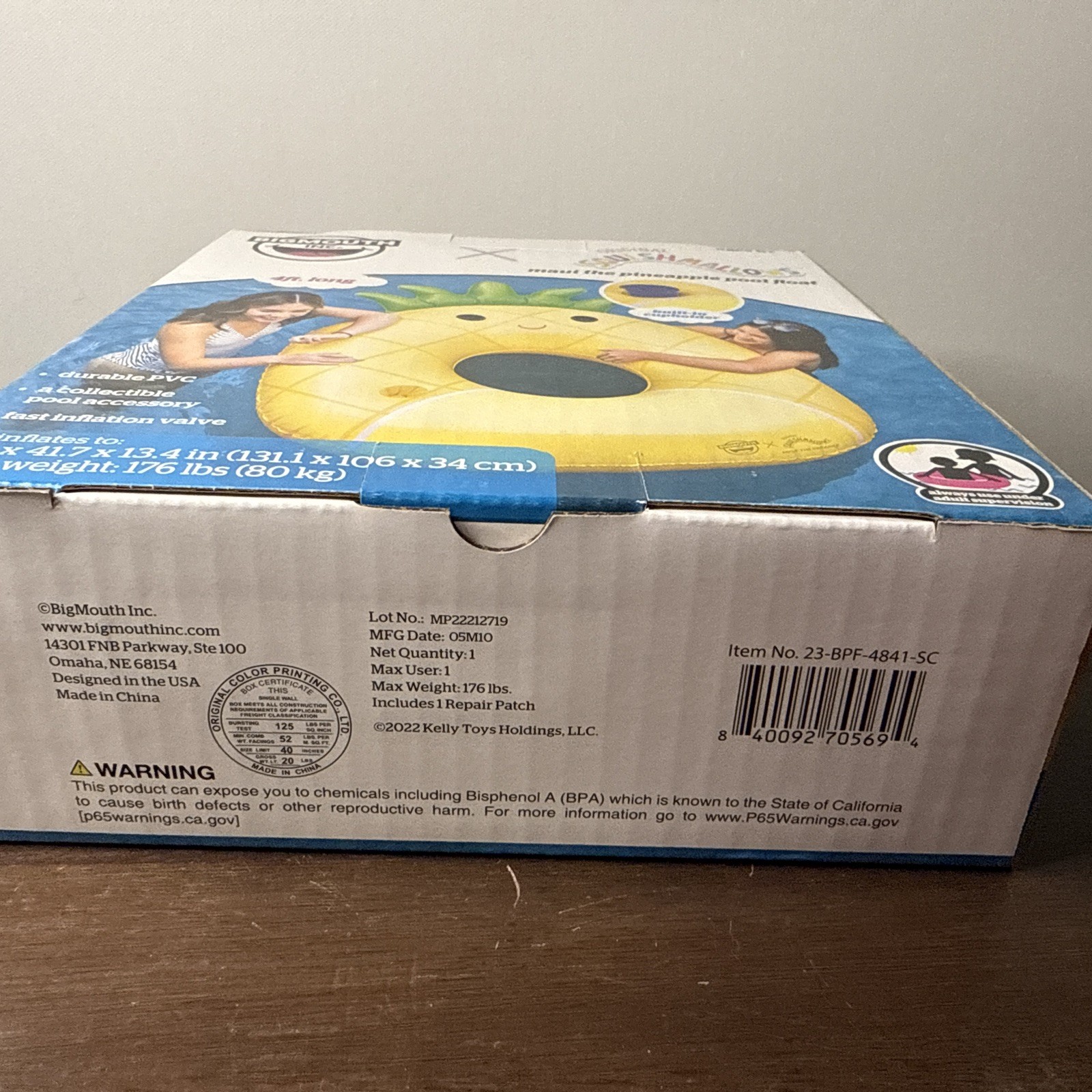 BigMouth, Squishmallows Maui the Pineapple Pool Float, 51.6" x 41.7" x 13.4"