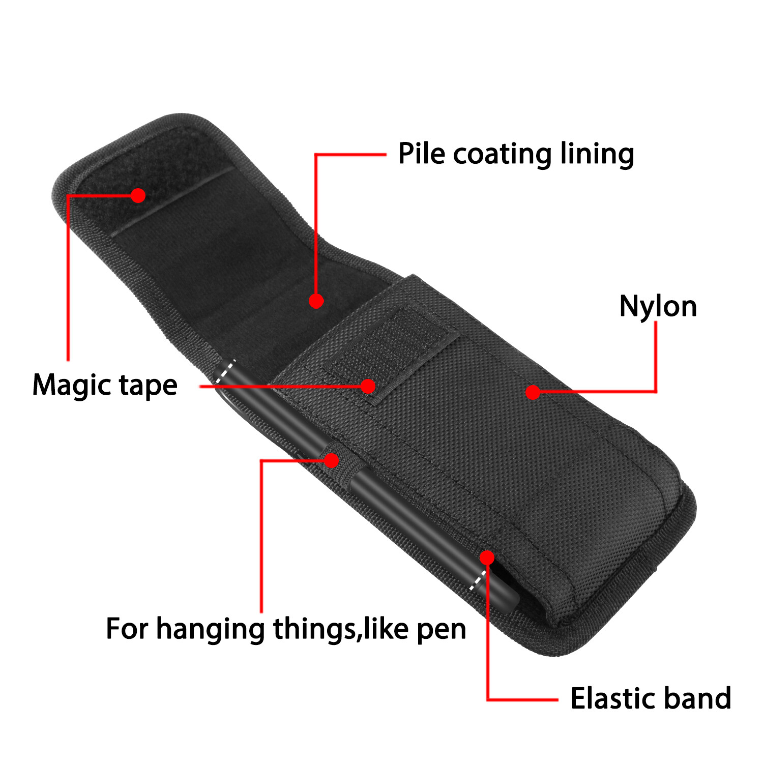 Universal Vertical Phone Holster Pouch with Belt Clip - Fits All Cell Phones