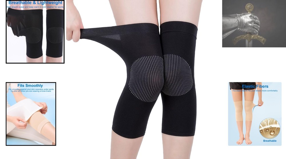 Thin Compression Knee Sleeves - Versatile Pain Relief for Active Lifestyles