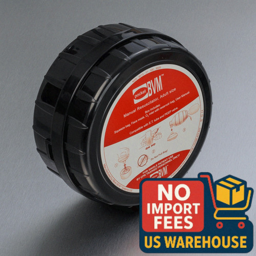 Pocket BVM Standard Edition Manual Resuscitator Bag Valve Mask Black Case New