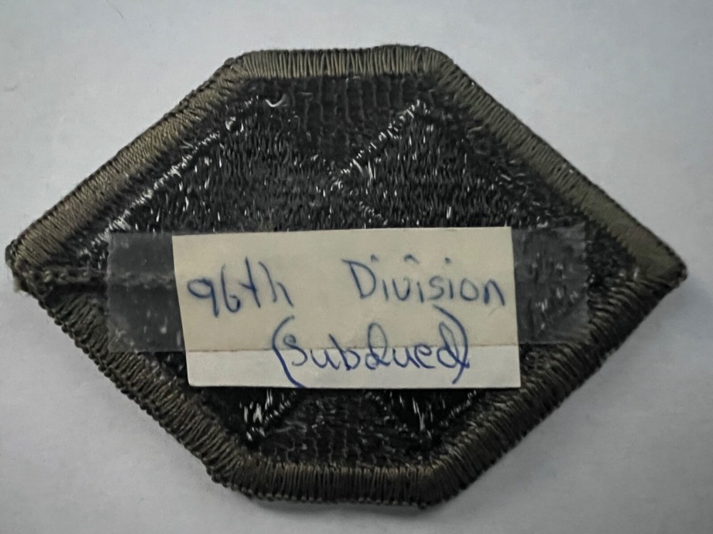 96th Division Subdued US Army Patch