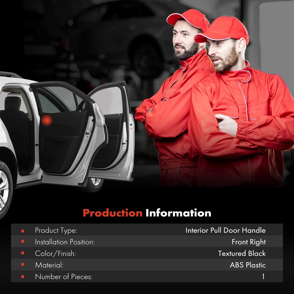 Black Front Passenger Interior Pull Door Handle for Mitsubishi Eclipse 2006-2012