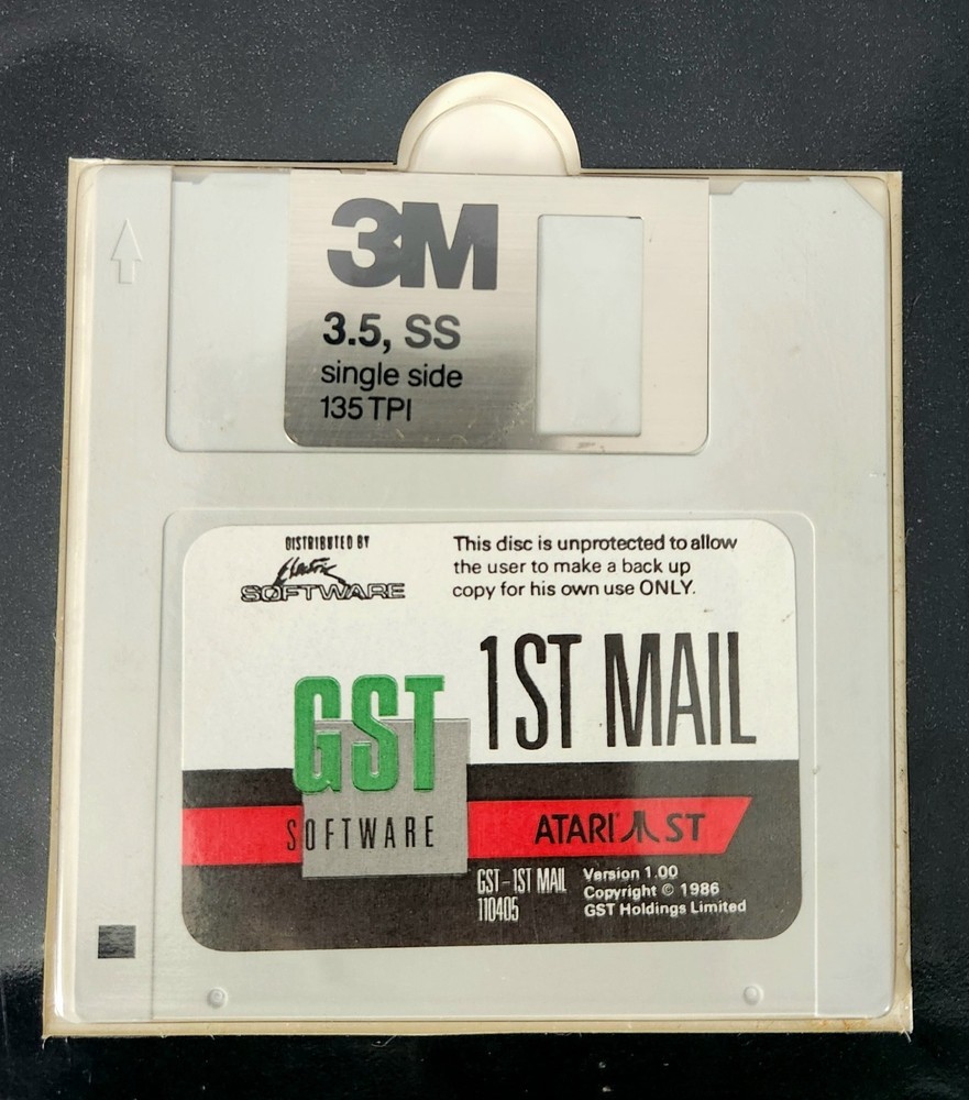 Atari ST 1ST MAIL 1.0 GST Software 3.5" Disk SEALED (1986)