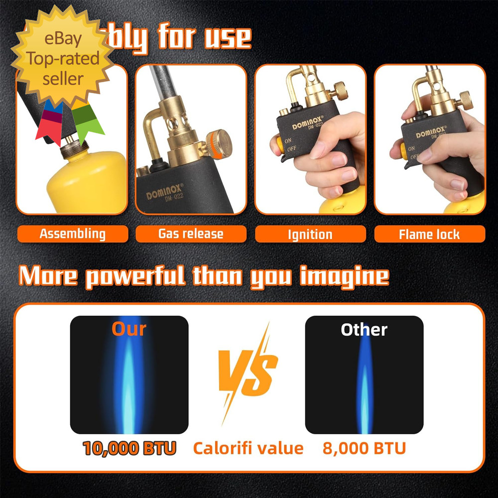 Propane Torch Head High Intensity Torch Head Trigger Start Gas Torch Map