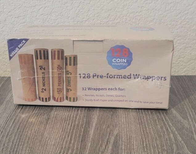 128 PRE-FORMED COIN WRAPPERS * NEW *
