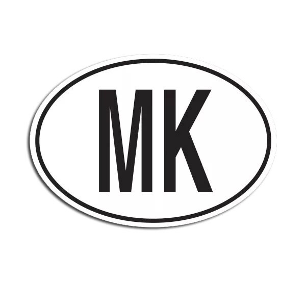 MK Macedonia Country Code Oval Sticker Decal