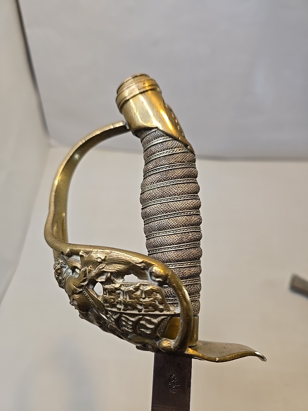 WWI M1889 German Wurttemberg Kinder Sabel Sword w/Scabbard - Etched - Kirschbaum