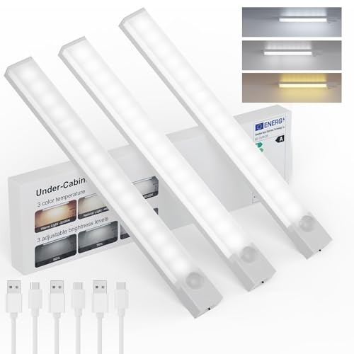 Rechargeable Motion Lights Under Cabinet 3 Pack