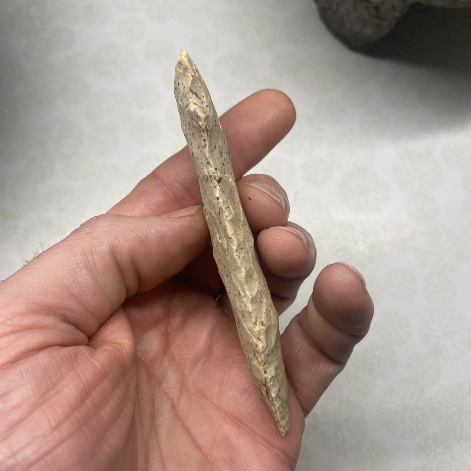 MLC s8206 4 1/8” Stemmed Etley Arrowhead Indiana Stone Artifact