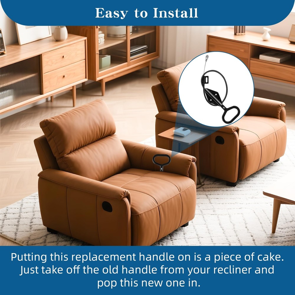 Recliner Pull Handle Replacement D-Ring Release Cable for Lazy Boy Sofas - 22...