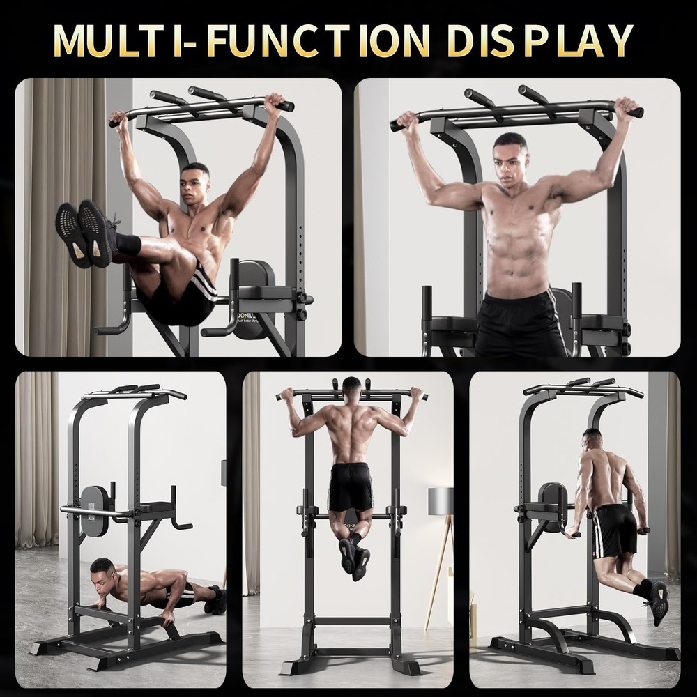 Power Tower Pull Up Bar and Dip Station, Multi-Function Home Gym, Strength Tr...