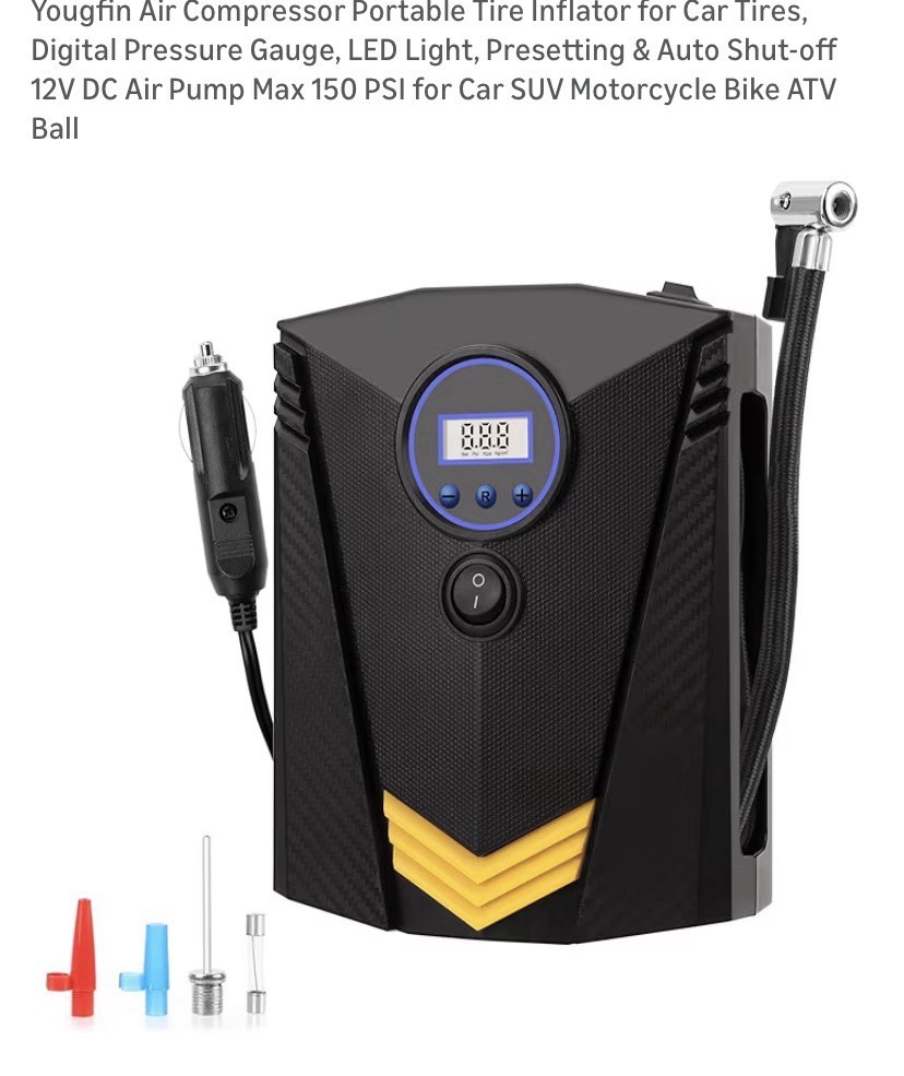 Digital Car Tire Inflator With Light