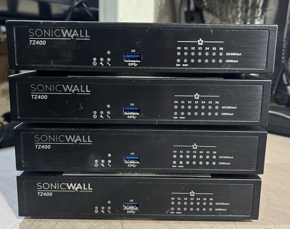 x4 SONICWALL TZ400 FIREWALL APPLIANCE