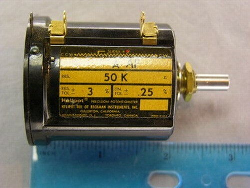 1 Beckman Helipot Type A-AF 50K 3% 10-Turn Precision Potentiometer