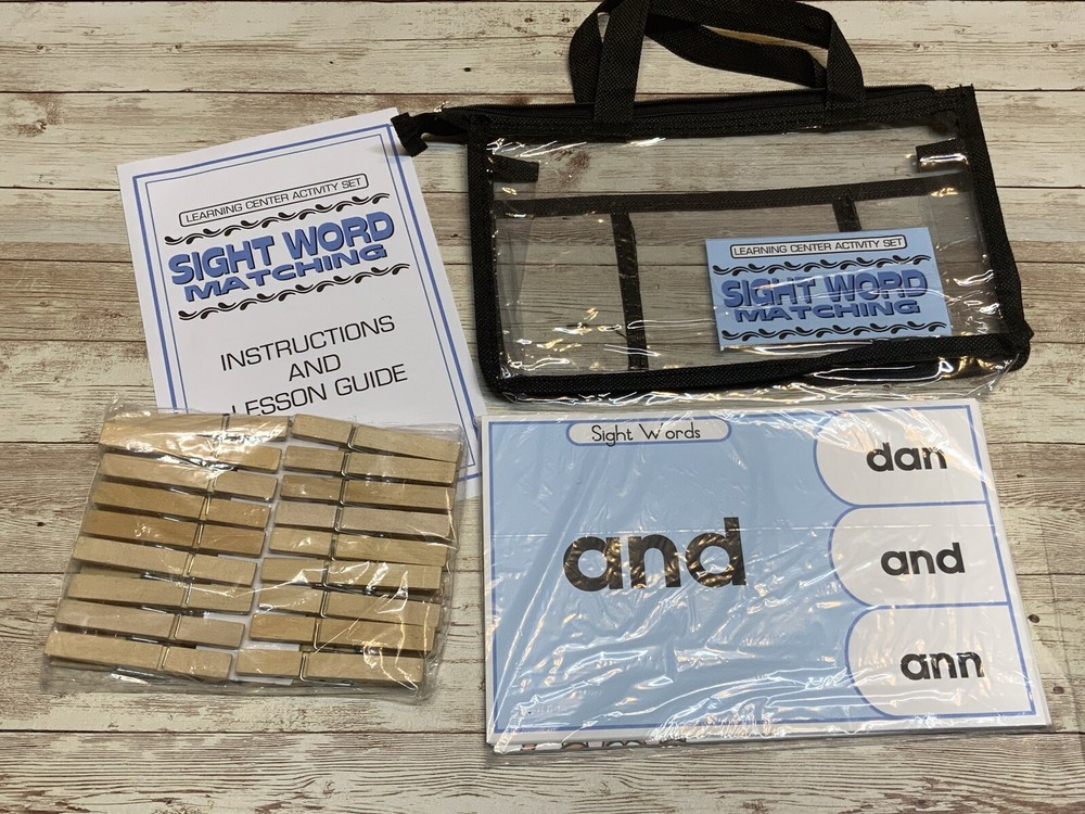 Learning Center Activity Set - Sight Word Matching- Clothespin Learning Center