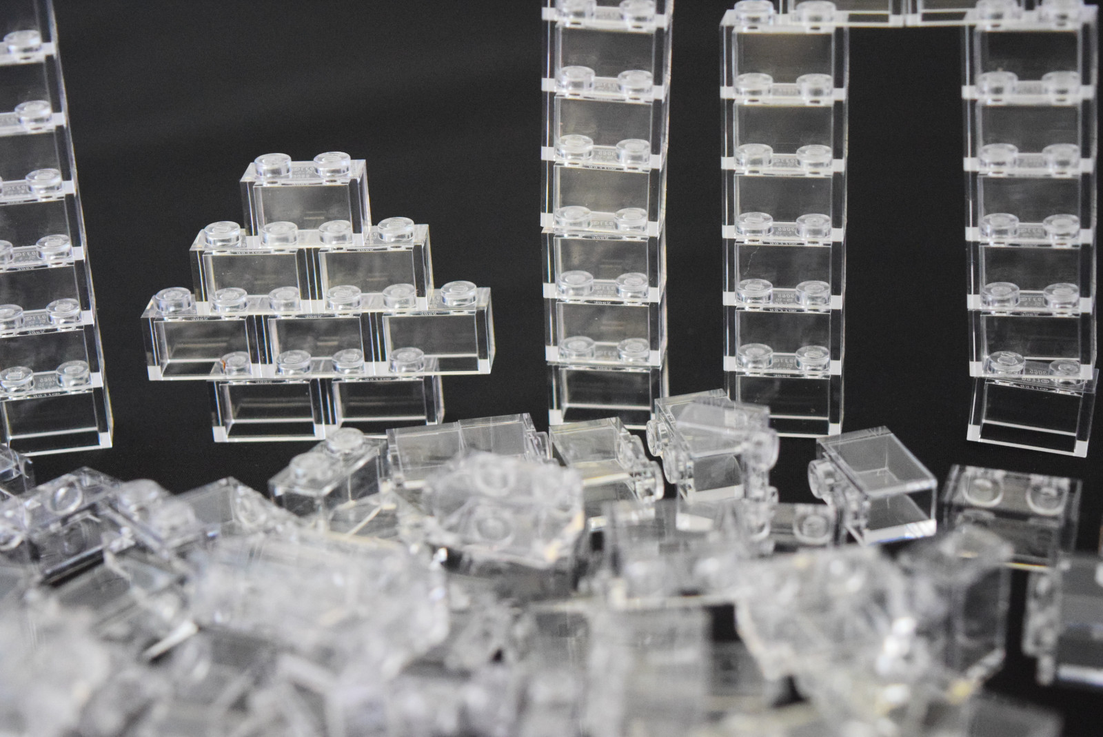 ☀️NEW LEGO Lot Of 50 1X2 Bricks White Transparent Clear Translucent trans clea