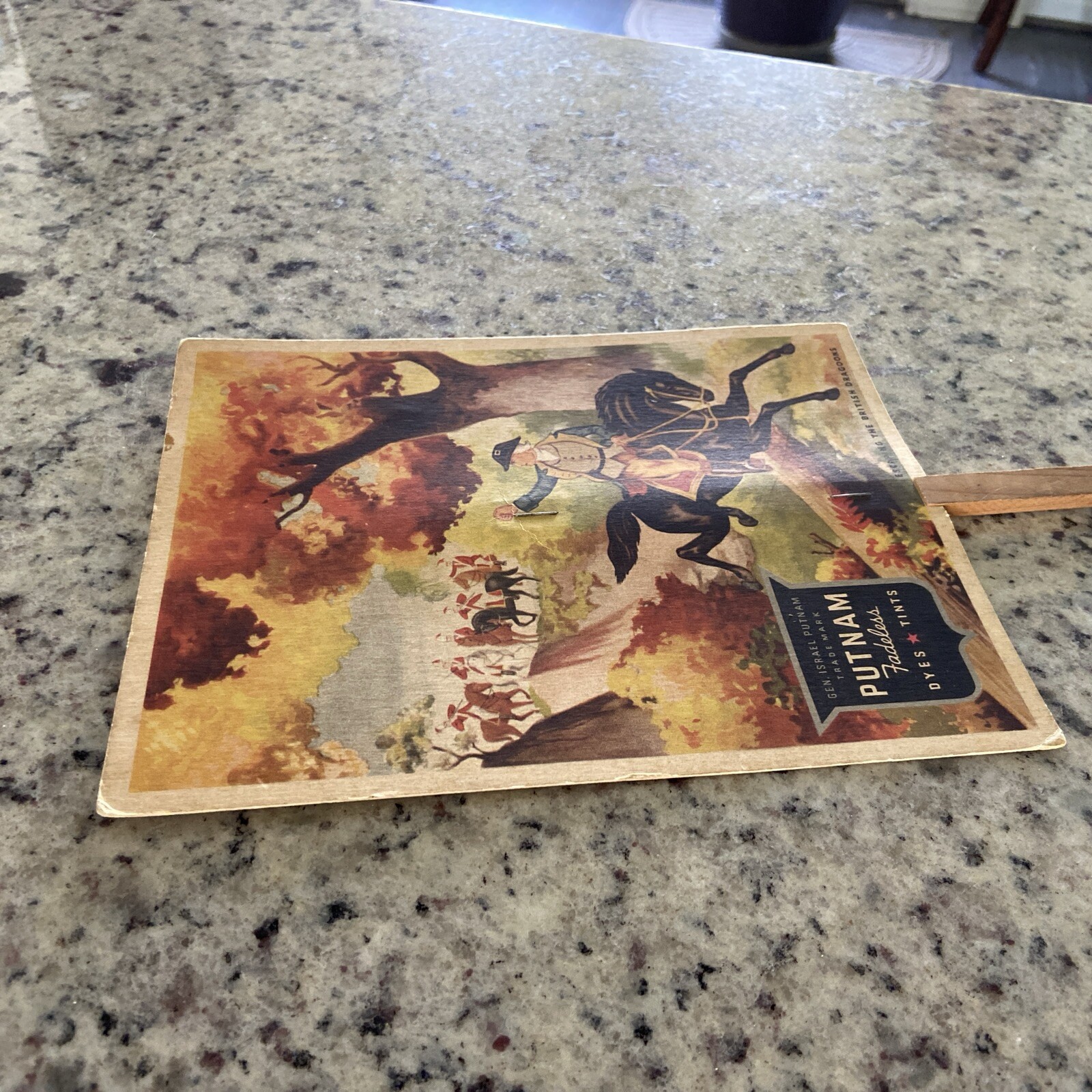 Putnam Dyes antique store fan sign, 1920s Peoples Drug Frederick