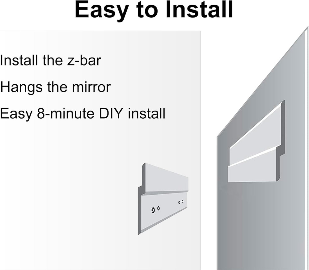 Frameless Bathroom Mirror for Wall, Rectangle Beveled Edge Mirror for over Sink,