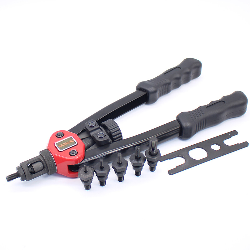 120pcs Rivet Nut +Hand Threaded Rivet Nuts Gun Double Insert Manual Rivet Tool