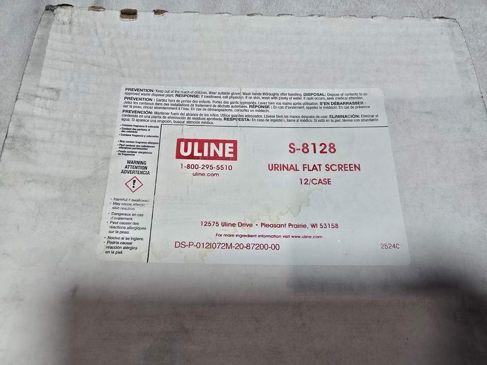 Uline S-8128 Urinal Flat Screen RED 12 Count Box Prevent Clogs Deodorizes Cherry