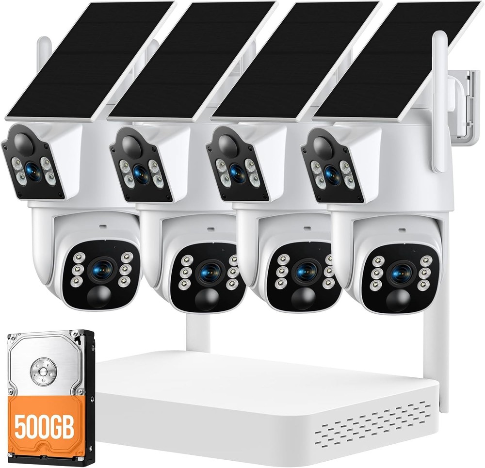 Wireless Security IP Camera System With Solar Panel 10CH NVR Smart Night Vision