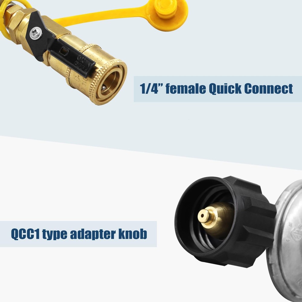 Propane Quick Connect Adapter 1/4 Regulator Hose Fitting Grill
