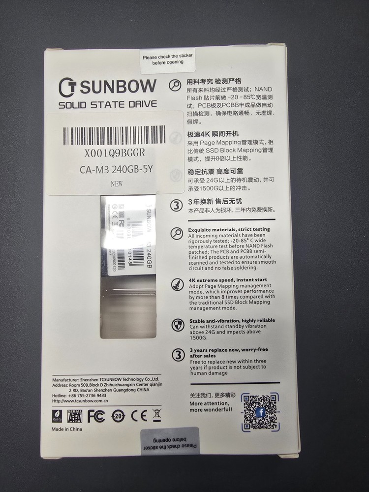 240GB MSATA SSD Internal Solid State Drive Sunbow