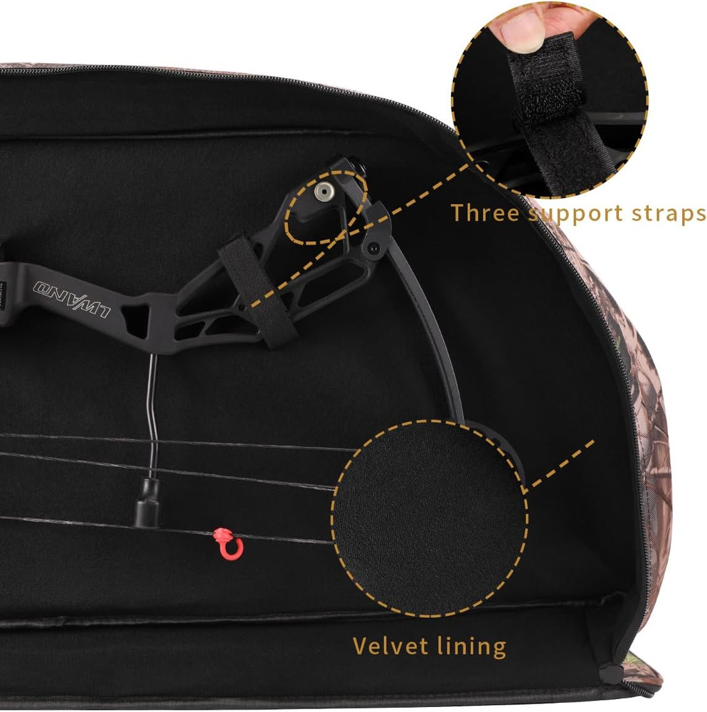 Durable Archery Soft Bow Case with Arrow Pocket & Backpack Straps