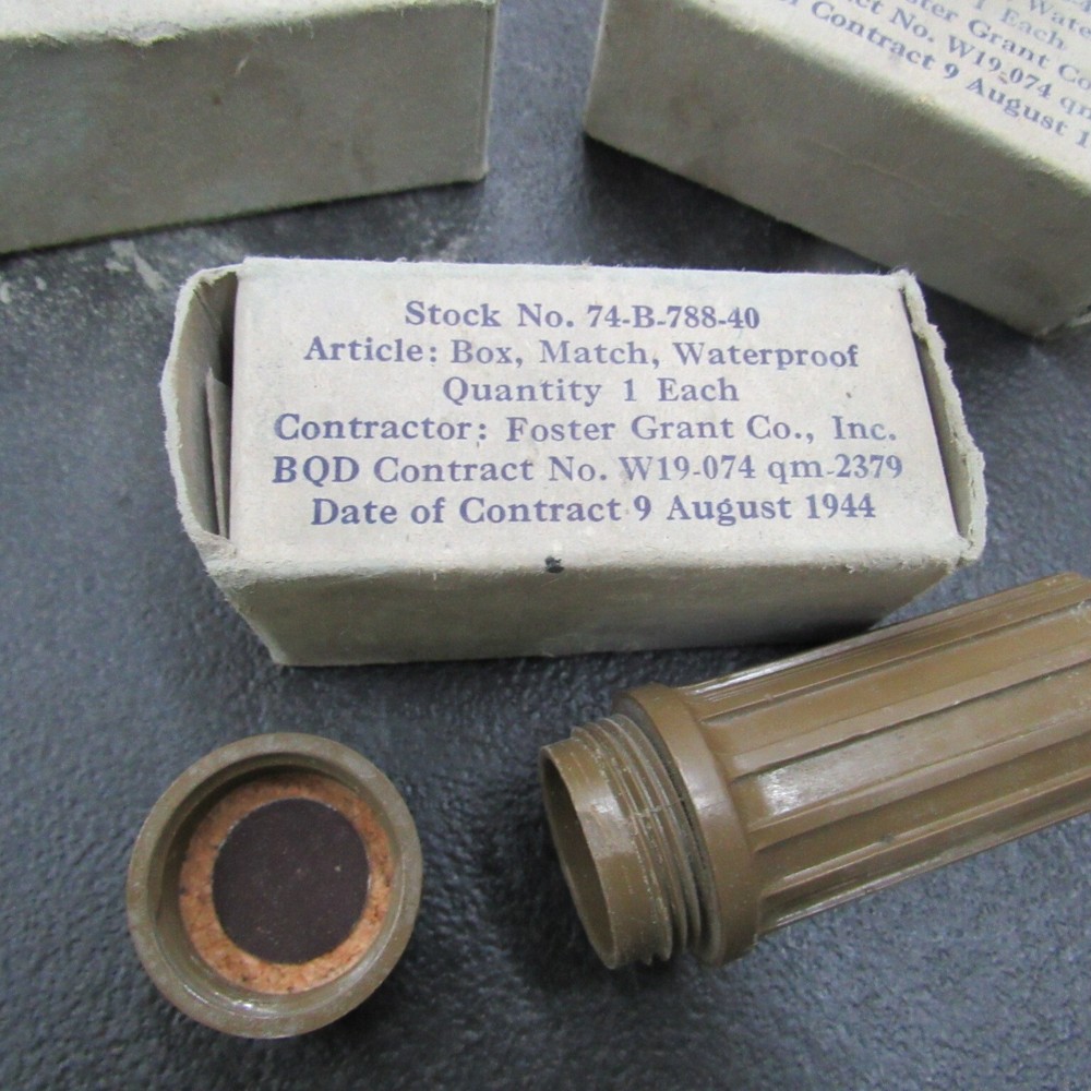 WWII US GI Match Safe NOS Original WW2 Surplus In 44' dated box original