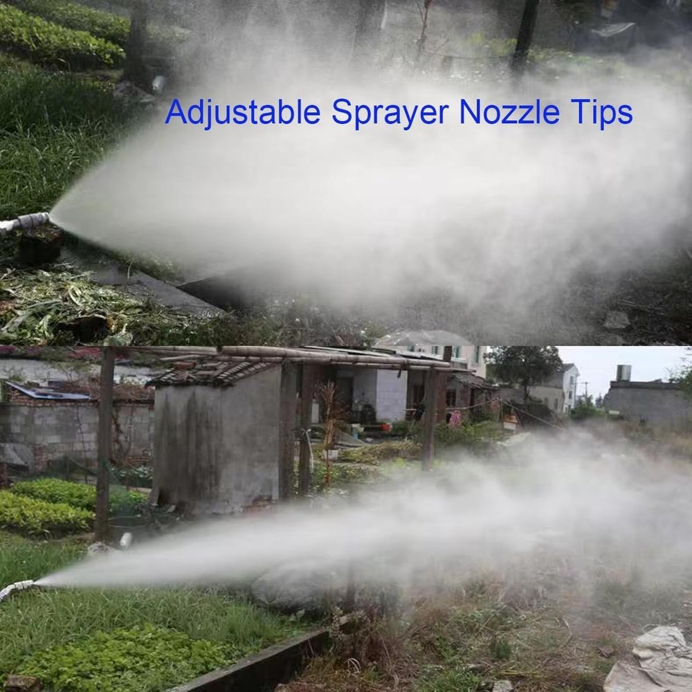 Adjustable Sprayer Nozzle Tips 2 Sets High Pressure Misting Spray Silver