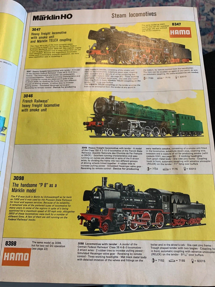 1973 Marklin E model train brochure in English