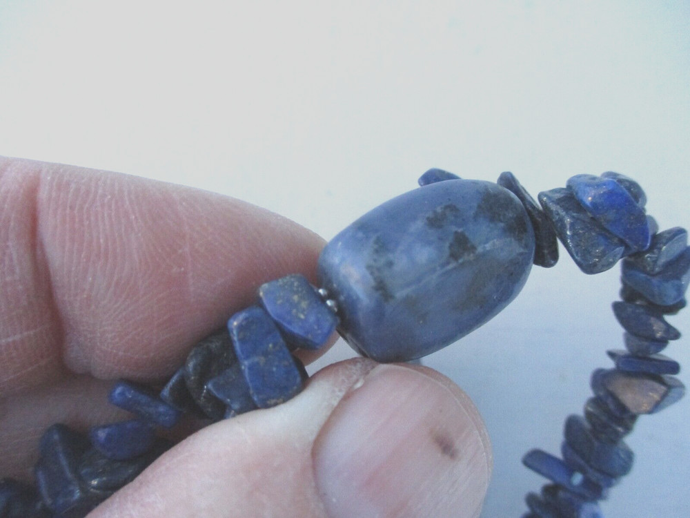 Vintage Blue Bakelite Beaded Expandable Bracelet