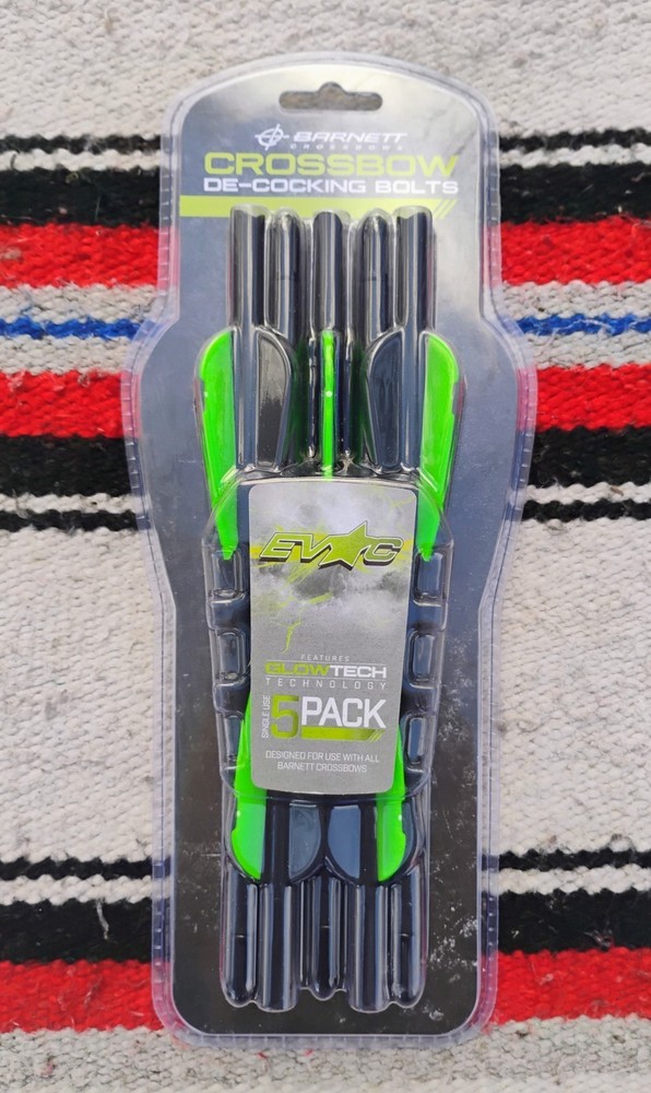 Barnett Crossbows De-Cocking Bolts, EVAC GlowTech, Single Use 5-Pack