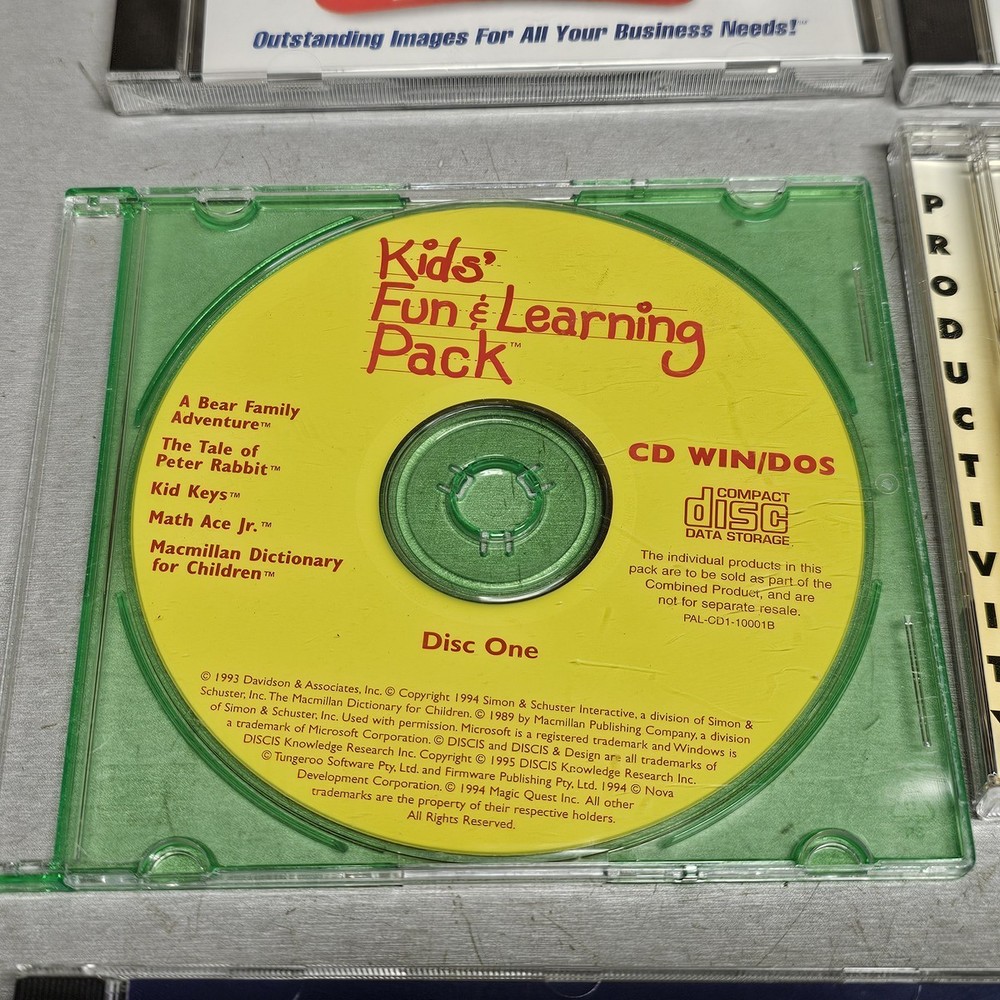 Vintage PC CD-ROM Software Lot Educational Business Multimedia Windows 9 Discs