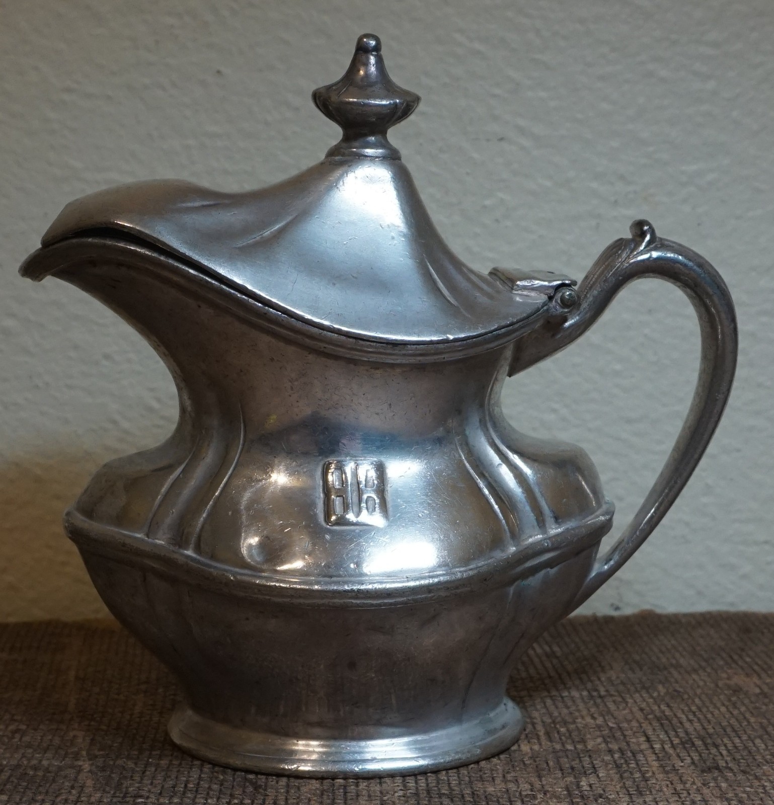 1937 BR (BURLINGTON ROUTE RR) SILVER SOLDERED CREAMER w/lid REED & BARTON 7oz