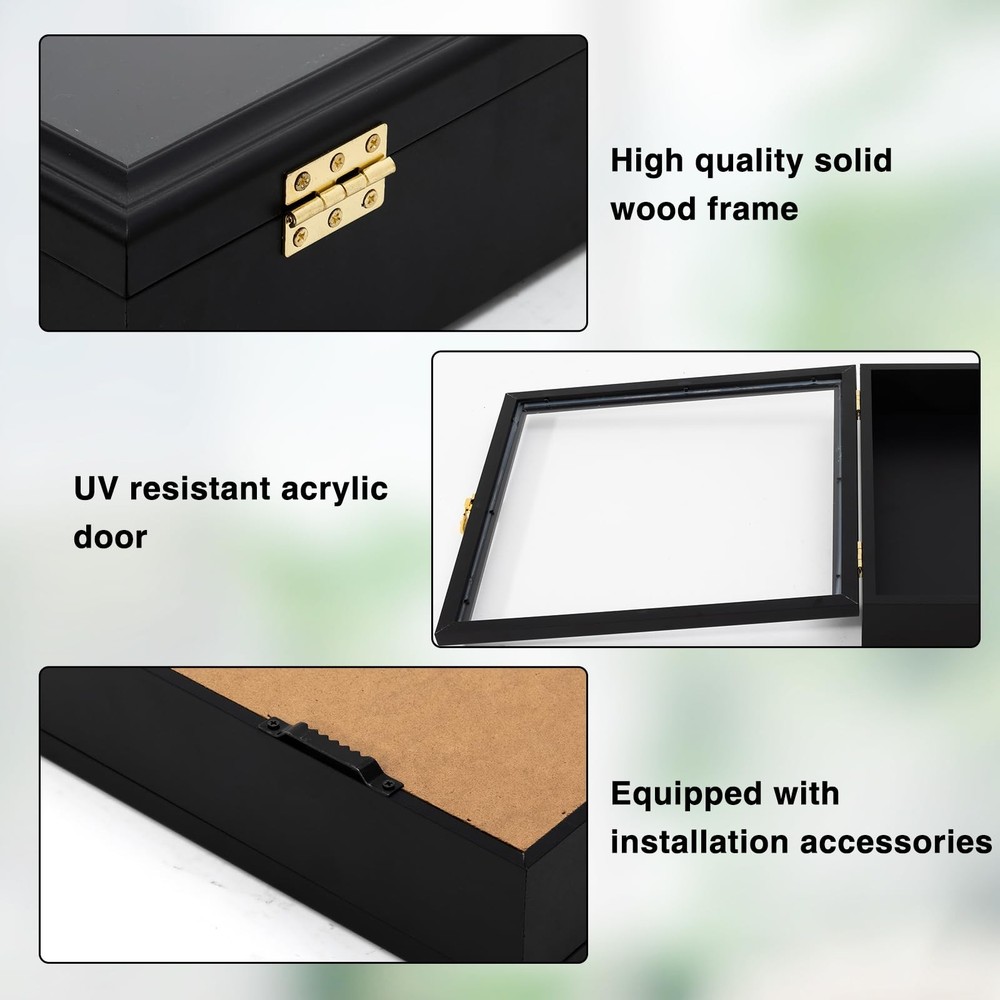 Colingmill Full Size Baseball Base Plate Display Case Black