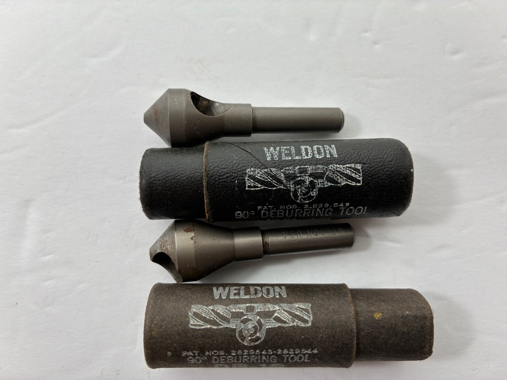2 WELDON Countersink # DB-18 x 90° Degree Deburring Tool Chamfer Sharp, 9/16" OD