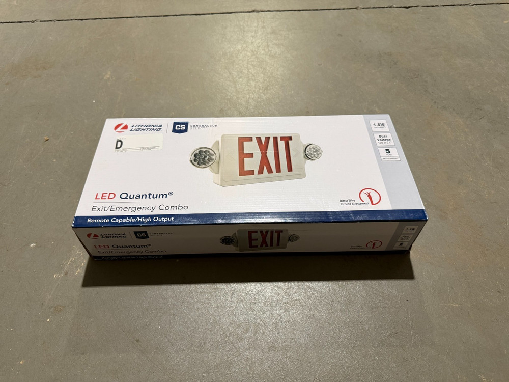 Lithonia 186HU7 Quantum LED Exit & Emergency Light Combo White High Output