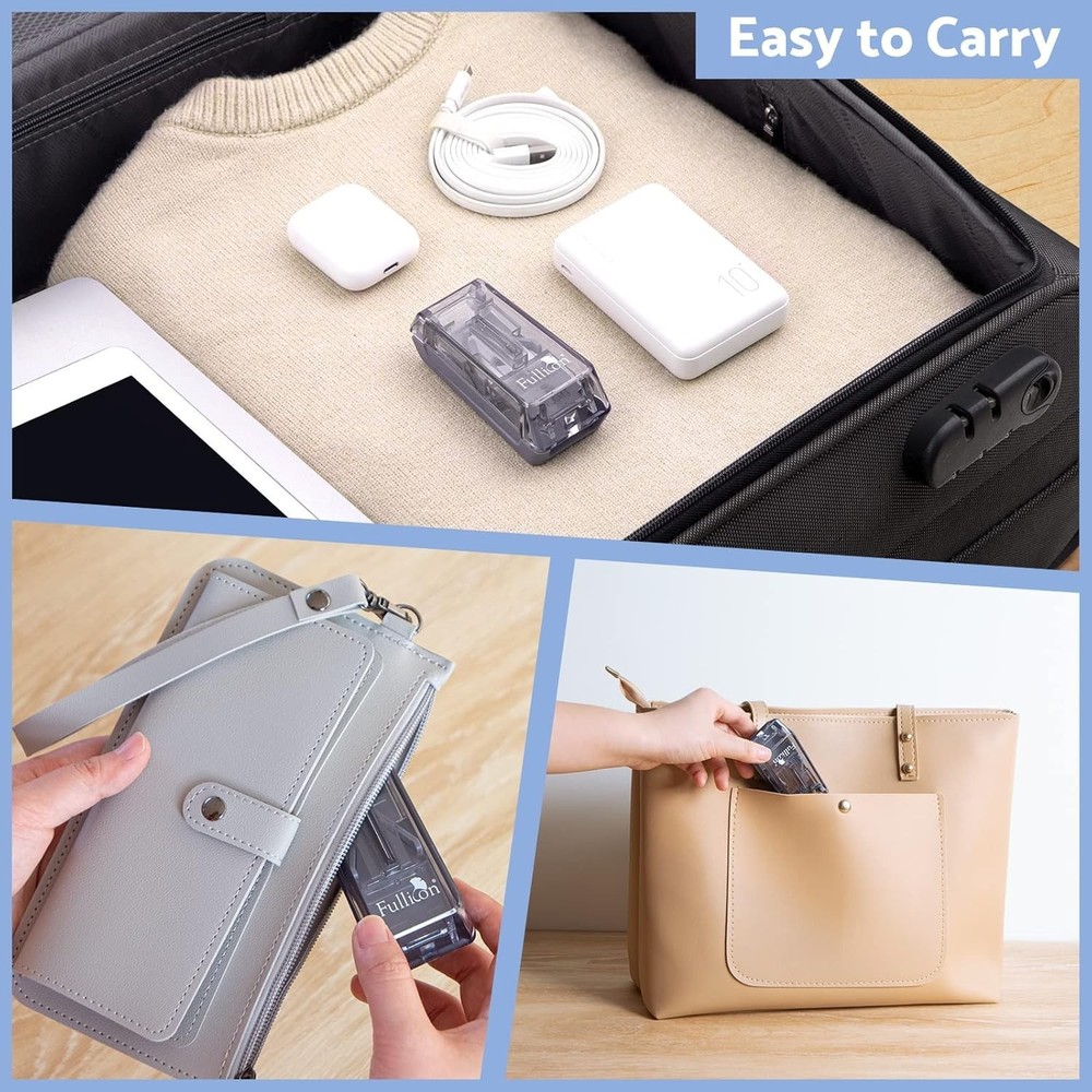 Compact Pill Splitter with Sharp Blade & 2 Large Organizers - Safe & Easy to Use